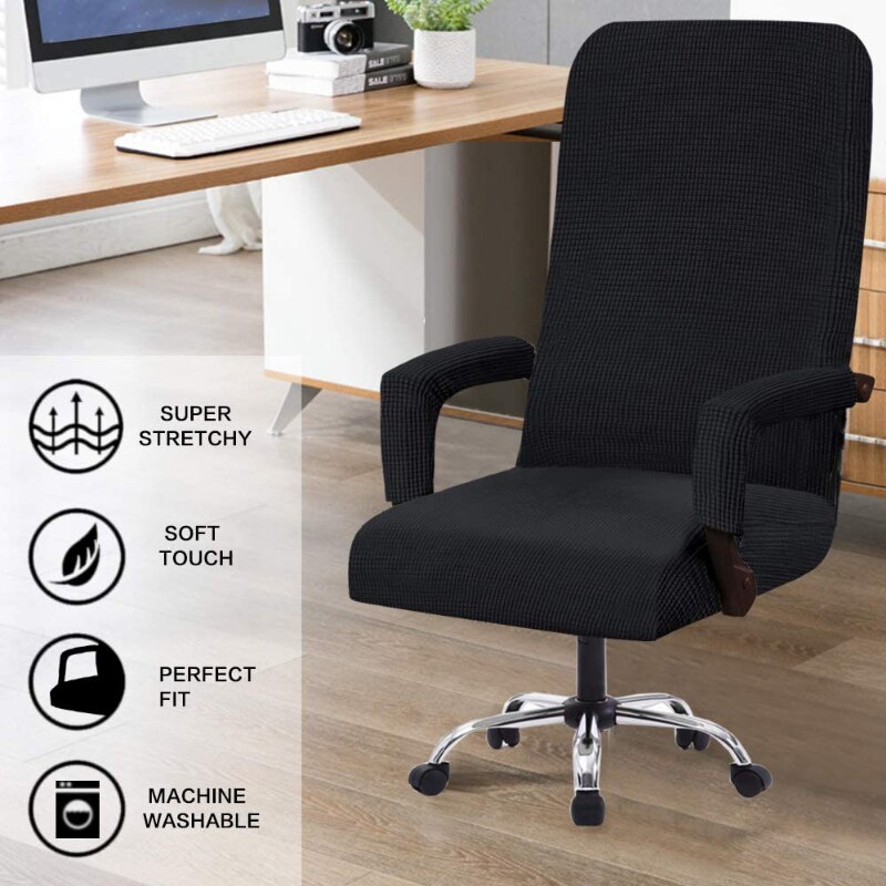 Housses D’accoudoirs Pour Chaise De Bureau – Lot De 2, En Polyester Extensible, Confort Et Protection