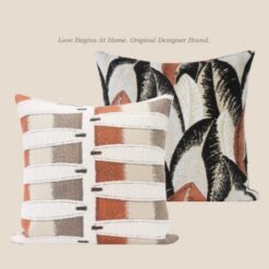 Housse de Coussin Chenille Tufted LEAFY – Style et Protection
