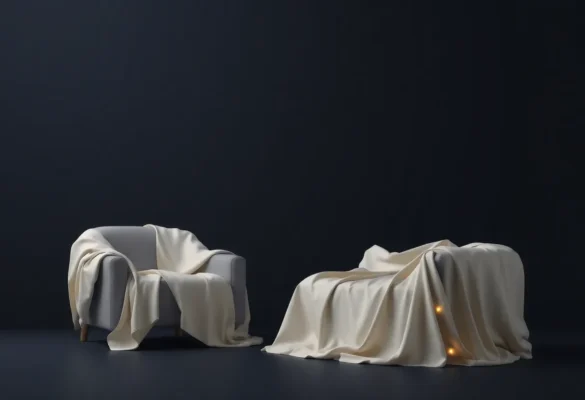 Removable eco-friendly covers for furniture protection and decoration, made from organic cotton and linen.