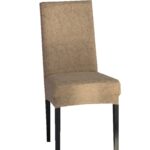 Housse de chaise velours universelle coloris marron sur chaise