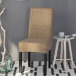 Housse de chaise velours universelle installee dans une salle a manger