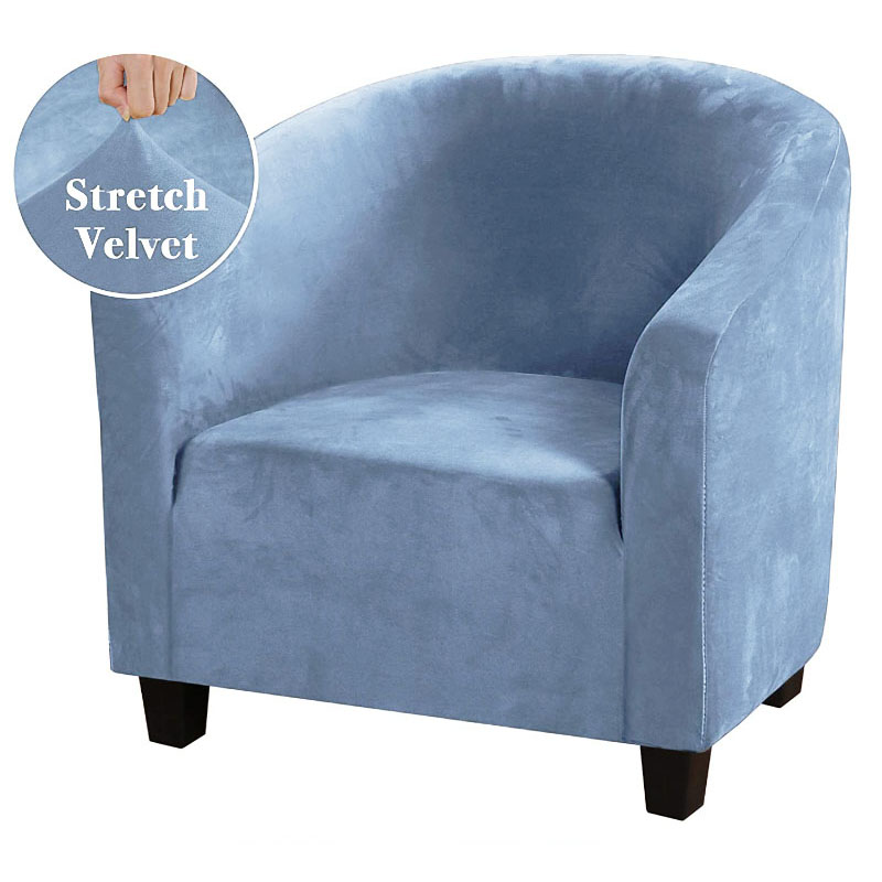 Housse fauteuil club ELVYRA vue de profil, forme tonneau