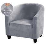 Housse fauteuil club ELVYRA vue de face, accoudoirs bas