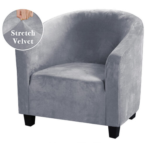 Housse fauteuil club ELVYRA vue de face, accoudoirs bas