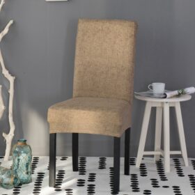 Housse de chaise velours universelle vue d'ensemble sur chaise de salle a manger