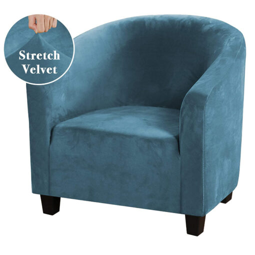 Housse fauteuil club ELVYRA coloris gris dans un salon