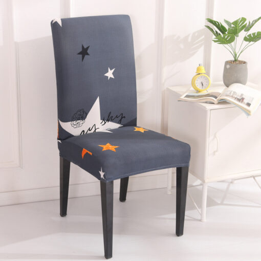 Housse de chaise elastique anti-taches vue de dos ajustement du dossier