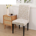 Housse de chaise elastique anti-taches motif libre coloris uni