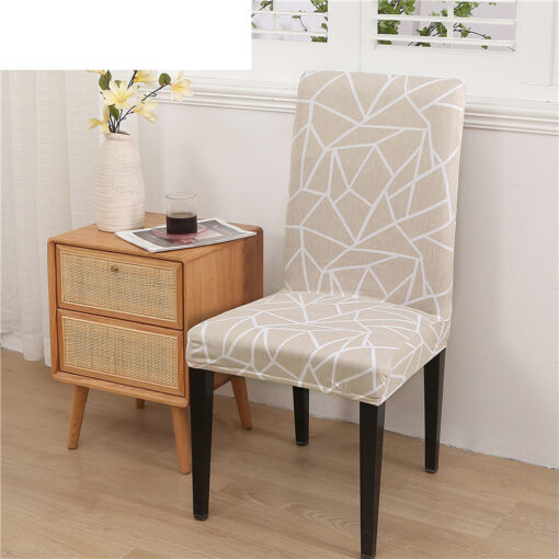 Housse de chaise elastique anti-taches motif libre coloris uni